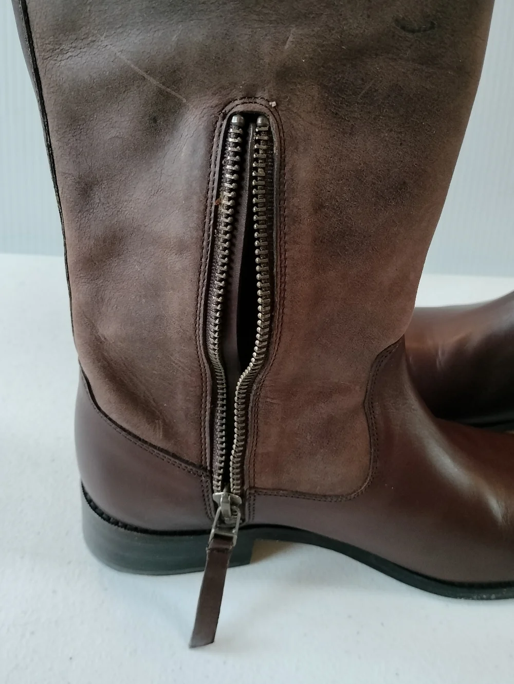 Johnston & Murphy Classic 7.5 Brown Faux Leather Riding Boots Office Chic Preppy